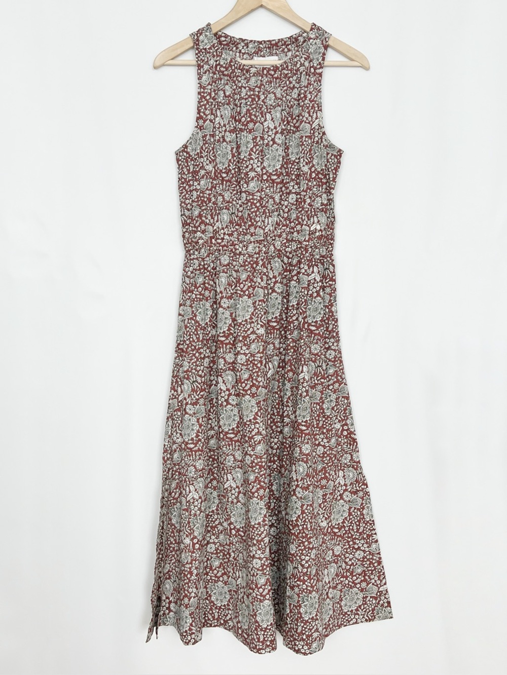 Apiece Apart Bali Tank Dress Clay Floral Organic Cotton Midi Dress S - Picture 4 of 11